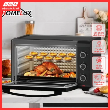 Lò Nướng Điện Homelux 48L TG48B3 2.000W - 5 Chế Độ, Hẹn Giờ, Cửa Kính 2 Lớp, Giá Ưu Đãi 2.952.000 VND Lò Nướng Điện Homelux 48L TG48B3 2.000W - 5 Chế Độ, Hẹn Giờ, Cửa Kính 2 Lớp, Giá Ưu Đãi 2.952.000 VND