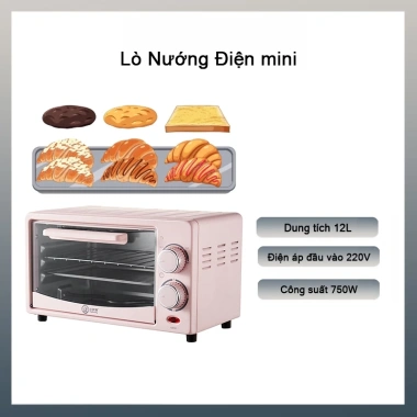 Lò Nướng Điện Mini 12L 750W Hai Lớp Tự Động Đa Năng Bánh Giá 558.000 VND