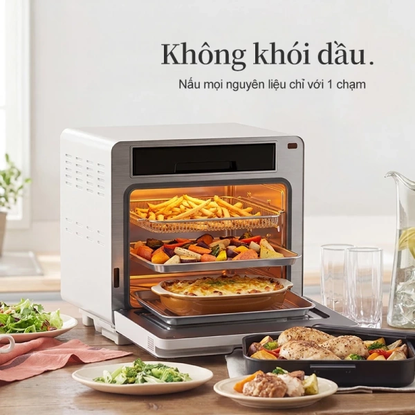 Hình ảnh sản phẩm Lò nướng hơi nước TJean 18L cảm ứng đa chức năng, màu hiện đại, bảo hành 12 tháng - Giá ưu đãi