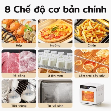 Lò nướng hơi nước TJean 18L cảm ứng đa chức năng, màu hiện đại, bảo hành 12 tháng - Giá ưu đãi 8 Lò nướng hơi nước TJean 18L cảm ứng đa chức năng, màu hiện đại, bảo hành 12 tháng - Giá ưu đãi 8