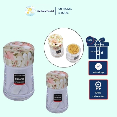 Lọ Tăm Nhựa Meka Đài Loan Trong Suốt - Hủ Đựng Tăm Nắp Hoa Cao Cấp 64k-50k 2