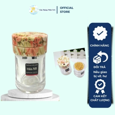 Lọ Tăm Nhựa Meka Đài Loan Trong Suốt - Hủ Đựng Tăm Nắp Hoa Cao Cấp 64k-50k 3