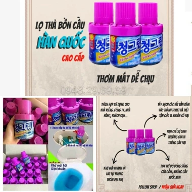 Lọ thả bồn cầu Hàn Quốc diệt vi khuẩn, tỏa hương thơm tím - Giá chỉ 39.000đ 2