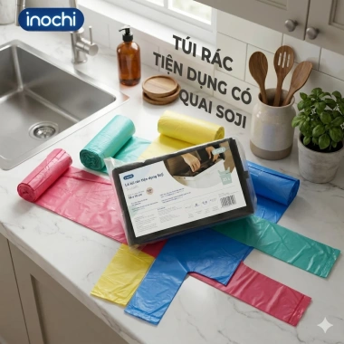 Lô túi rác Soji 4x10L-25L-50L INOCHI chính hãng, nhẹ 1kg/4cuộn, giá ưu đãi 20.880₫