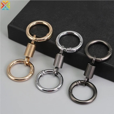 Lò Xo Đôi Cuộn Dây Móc Carabiner Khóa Cá Tính – Chống Mất, Leo, Móc Xe, Phụ Kiện Quà Tặng