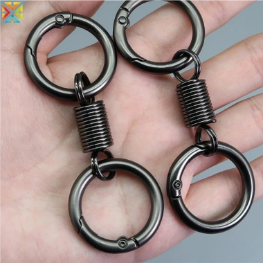 Lò Xo Đôi Cuộn Dây Móc Carabiner Khóa Cá Tính – Chống Mất, Leo, Móc Xe, Phụ Kiện Quà Tặng