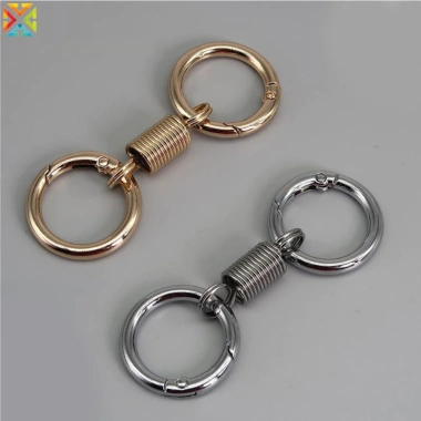 Lò Xo Đôi Cuộn Dây Móc Carabiner Khóa Cá Tính – Chống Mất, Leo, Móc Xe, Phụ Kiện Quà Tặng