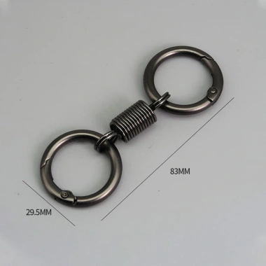 Lò Xo Đôi Cuộn Dây Móc Carabiner Khóa Cá Tính – Chống Mất, Leo, Móc Xe, Phụ Kiện Quà Tặng