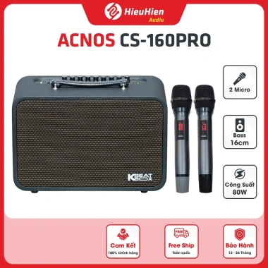 Loa ACNOS CS 160PRO 16cm 80W Karaoke - Kèm 2 Mic, Bảo hành 12 tháng, Giá chỉ 2.98 triệu