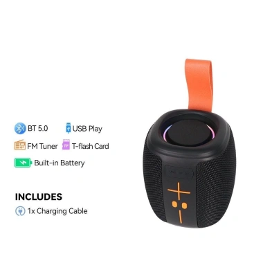 Loa Bluetooth 5.3 Không Dây Nhỏ Gọn 5H, RGB Bass Mạnh, Kháng Nước - Giá 139.000₫