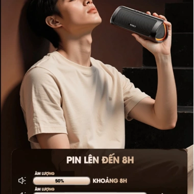 Loa Bluetooth 5.3 RB525 10W Bass, LED RGB, Kháng Nước, Thẻ Nhớ + AUX - 349k