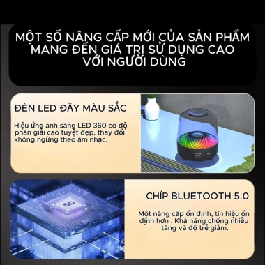 Loa Bluetooth BIG DIAMOND MQ-M4 - LED 360 nhay theo nhac, Bass can, am thanh sieu tram