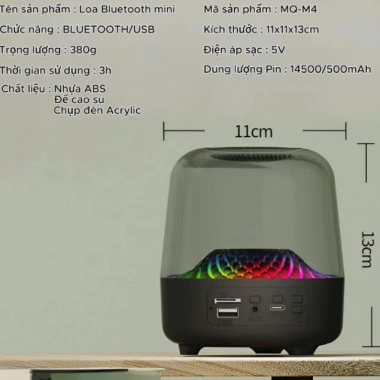Loa Bluetooth BIG DIAMOND MQ-M4 - LED 360 nhay theo nhac, Bass can, am thanh sieu tram