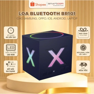 Loa Bluetooth Cầm Tay Borofone BR101 - Đèn LED Sáng, Bass Mạnh, Pin Trâu, Giá 169k