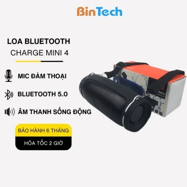 Loa Bluetooth Charge 4 Vỏ Nhôm, Không Dây, Âm Thanh Sâu, Hỗ Trợ Thẻ Nhớ & USB – 139k
