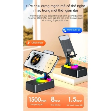 Loa Bluetooth CLUBLU cầm tay - Sạc dự phòng, giá đỡ điện thoại, LED 360 - Chỉ 156.000₫