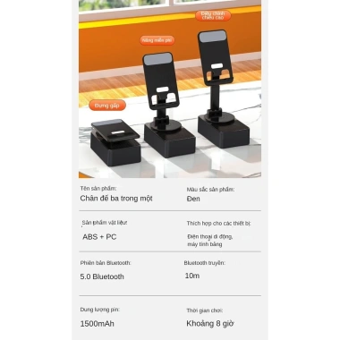 Loa Bluetooth CLUBLU cầm tay - Sạc dự phòng, giá đỡ điện thoại, LED 360 - Chỉ 156.000₫