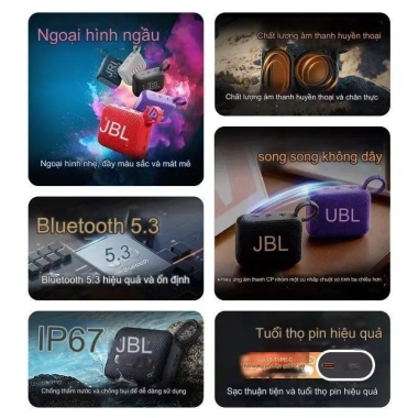 Loa Bluetooth Go 4 Cao Cấp Thiết Kế Nhỏ Gọn Sang Trọng Dễ Mang Theo Giá 255.000 VND