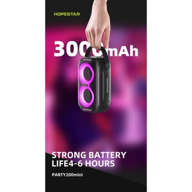 Loa Bluetooth Hopestar Party 200 20W USB, AUX, 3.5mm, Đèn LED, Bass Êm - 649k