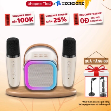 Loa Bluetooth K12 Mini Không Dây - Kèm 2 Micro, Thiết Kế Nhỏ Gọn, Tiện Dụng, Giá Ưu Đãi 127.999 VND 2