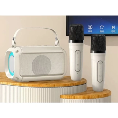Loa Bluetooth Karaoke 2 Mic Không Dây, Bass Mạnh, LED RGB Nháy Nhạc - 320.000₫ 2