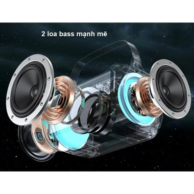 Loa Bluetooth Karaoke 2 Mic Không Dây, Bass Mạnh, LED RGB Nháy Nhạc - 320.000₫ 5