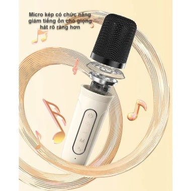 Loa Bluetooth Karaoke 2 Mic Không Dây, Bass Mạnh, LED RGB Nháy Nhạc - 320.000₫ 6