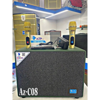 Loa Bluetooth Karaoke Az-C08 Bas20 3ĐT 7 núm chỉnh âm - Giá ưu đãi 2.89 triệu