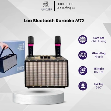 Loa Bluetooth Karaoke M72 + 2 Micro Không Dây, Bass Mạnh, Pin Trâu, Giá 756.000₫ (Giảm từ 982.800₫)