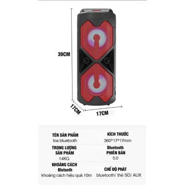 Loa Bluetooth Karaoke Mini 818WD - Công suất lớn, Âm thanh đỉnh, Đèn LED sáng rực, Giá chỉ 209.000₫