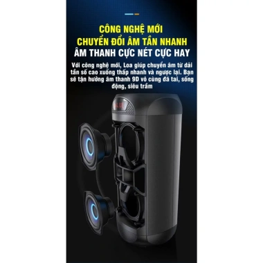 Loa Bluetooth Karaoke Mini 818WD - Công suất lớn, Âm thanh đỉnh, Đèn LED sáng rực, Giá chỉ 209.000₫