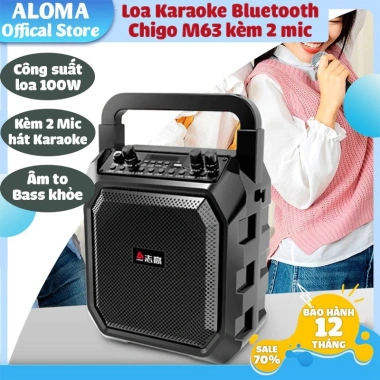 Loa Bluetooth Karaoke Mini Chigo M63 Xách Tay - Mic Không Dây, Bảo Hành 12 Tháng, Giá chỉ 410.000₫ 2