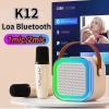 Loa Bluetooth Karaoke Mini K12 10W, mic không dây, đèn lồng thời trang, di động, giá 148.000₫