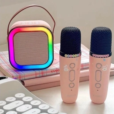 Loa Bluetooth Karaoke Mini K12 - Sạc Pin Không Dây, Bass Sâu, Tặng 2 Mic Hát, Giá 105.000 VND