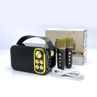 Loa Bluetooth Karaoke Mini YS105 10W, tặng 2 mic không dây, đổi giọng, BH 24 tháng-399k
