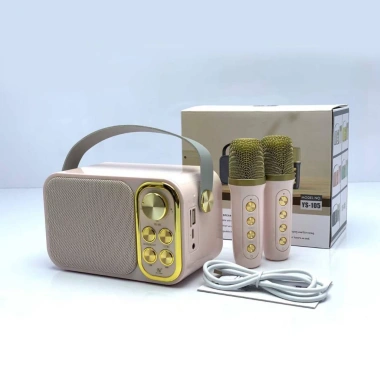 Loa Bluetooth Karaoke Mini YS105 10W, tặng 2 mic không dây, đổi giọng, BH 24 tháng-399k
