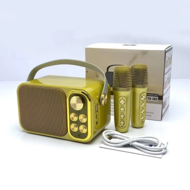 Loa Bluetooth Karaoke Mini YS105 10W, tặng 2 mic không dây, đổi giọng, BH 24 tháng-399k