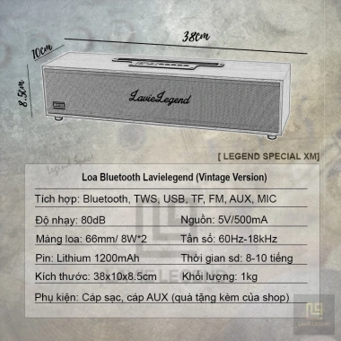 Loa Bluetooth không dây vintage cho bàn, hỗ trợ USB, thẻ nhớ, mic - giá 349.000₫ 6
