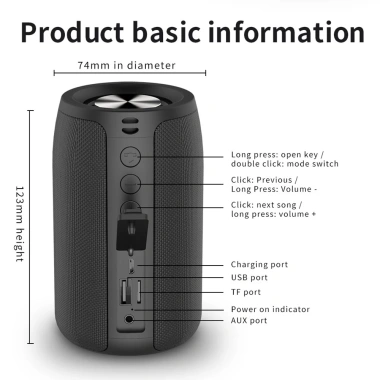 Loa Bluetooth không dây ZEALOT S32 - Âm thanh nổi siêu trầm, mini di động 9 Loa Bluetooth không dây ZEALOT S32 - Âm thanh nổi siêu trầm, mini di động 9