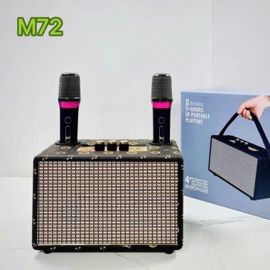Loa Bluetooth M72 Pro – Karaoke 2 mic không dây, Bass mạnh, đời mới 2.025, chỉ 826k