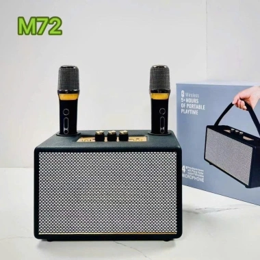 Loa Bluetooth M72 Pro – Karaoke 2 mic không dây, Bass mạnh, đời mới 2.025, chỉ 826k
