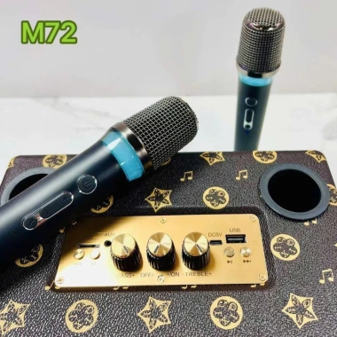 Loa Bluetooth M72 Pro – Karaoke 2 mic không dây, Bass mạnh, đời mới 2.025, chỉ 826k