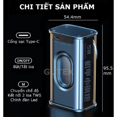 Loa Bluetooth Mini A36S Pin Trâu, Công Suất Lớn, Vỏ Trong Suốt LED RGP Nhấp Nháy TWS 2 Loa 6 Loa Bluetooth Mini A36S Pin Trâu, Công Suất Lớn, Vỏ Trong Suốt LED RGP Nhấp Nháy TWS 2 Loa 6