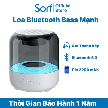 Loa Bluetooth Mini Bass 2.200mAh TWS Trắng - Âm thanh mạnh, di động ký túc xá ngoài trời