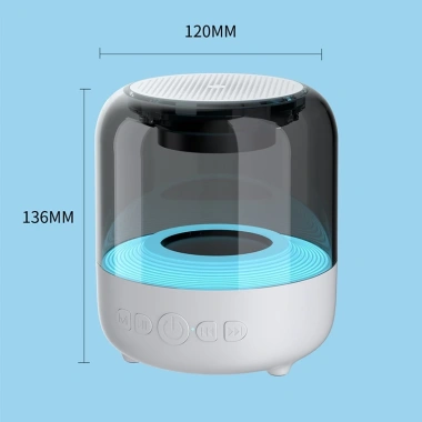 Loa Bluetooth Mini Bass 2.200mAh TWS Trắng - Âm thanh mạnh, di động ký túc xá ngoài trời