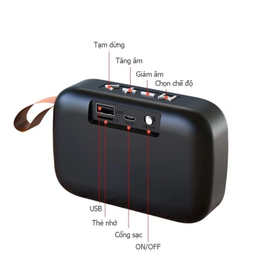 Loa Bluetooth Mini Cầm Tay MG2 - Giá rẻ 56.650đ, Thiết kế Nhỏ Gọn, Bảo hành 12 tháng