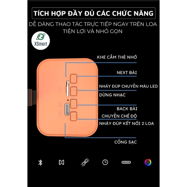 Loa Bluetooth Mini D22 Extra Bass LED Nhạc Đèn, Không Dây, Kết Nối Điện Thoại và Laptop - 149k