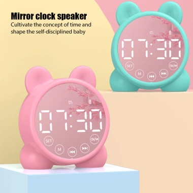 Loa Bluetooth Mini Đèn LED Đồng Hồ Báo Thức Kỹ Thuật Số – Âm Thanh Sâu, Giá 215k 2