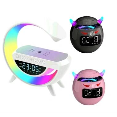 Loa Bluetooth Mini Đèn LED, Đồng Hồ Báo Thức Kỹ Thuật Số Hình Quả Cầu - Không Dây, Giá 88.088 VND