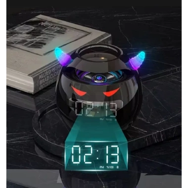 Loa Bluetooth Mini Đèn LED, Đồng Hồ Báo Thức Kỹ Thuật Số Hình Quả Cầu - Không Dây, Giá 88.088 VND 2